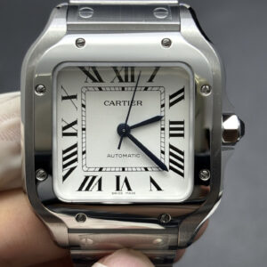 Cartier Santos  40mm SS  1:1 Best Edition white Dial on SS SmartLinks Bracelet MIYOTA 9015