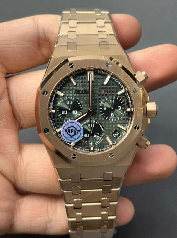 Audemars Piguet Royal Oak Chrono 26240 RG  1:1 Best Edition Green Dial on RG Bracelet 4401 Super Clone