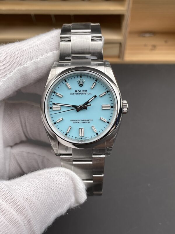 Oyster Perpetual 126000 3 1:1 Best Edition 904L Steel Tiffany Blue Dial DD3230 Movement