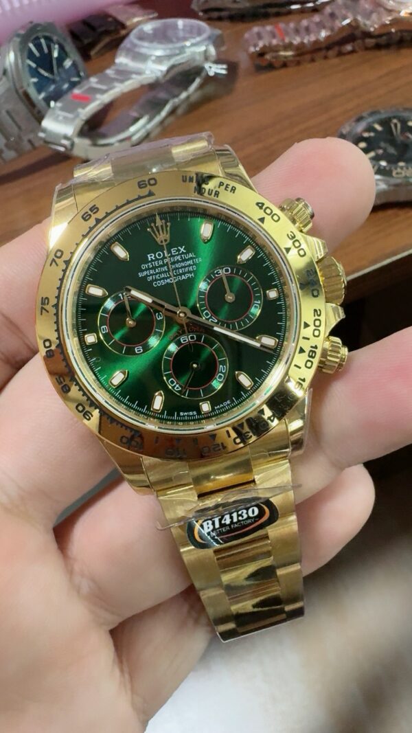 Daytona Cosmograph Daytona 40mm Yellow Gold Green 4130Movement