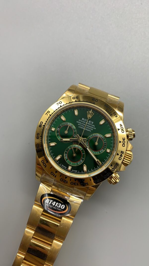 Daytona Cosmograph Daytona 40mm Yellow Gold Green 4130Movement