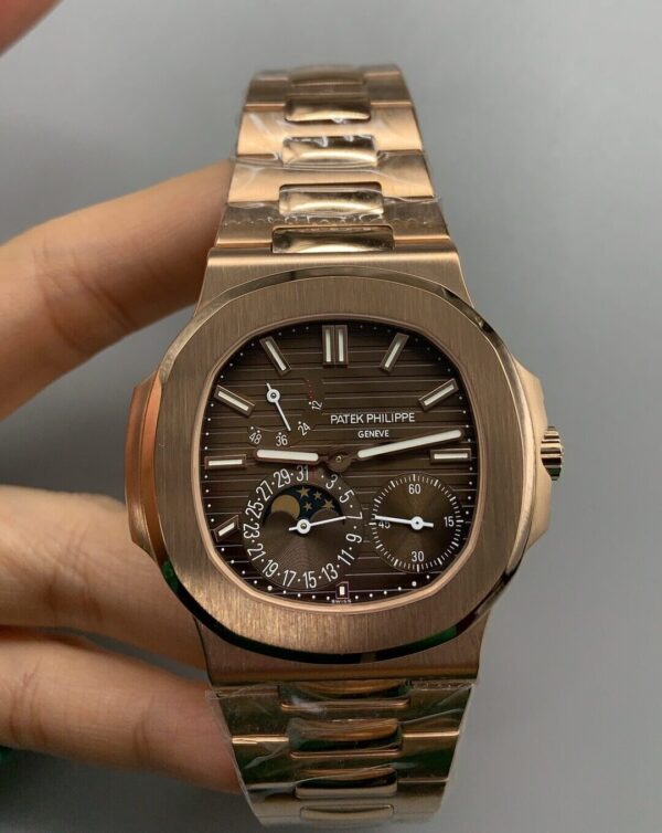 Patek Philippe Nautilus 5712 RG  1:1 Best Edition Brown Dial on RG Bracelet 240 Movement Super Clone