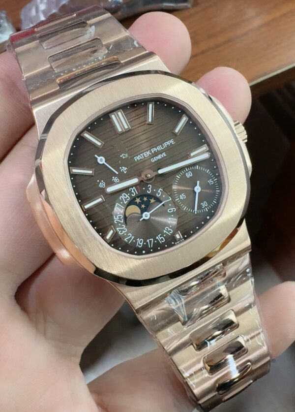 Patek Philippe Nautilus 5712 RG  1:1 Best Edition Brown Dial on RG Bracelet 240 Movement Super Clone
