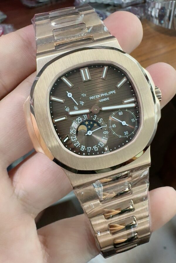 Patek Philippe Nautilus 5712 RG  1:1 Best Edition Brown Dial on RG Bracelet 240 Movement Super Clone