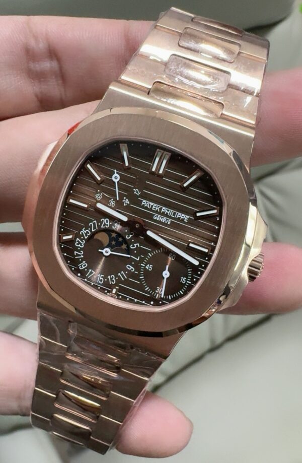 Patek Philippe Nautilus 5712 RG  1:1 Best Edition Brown Dial on RG Bracelet 240 Movement Super Clone