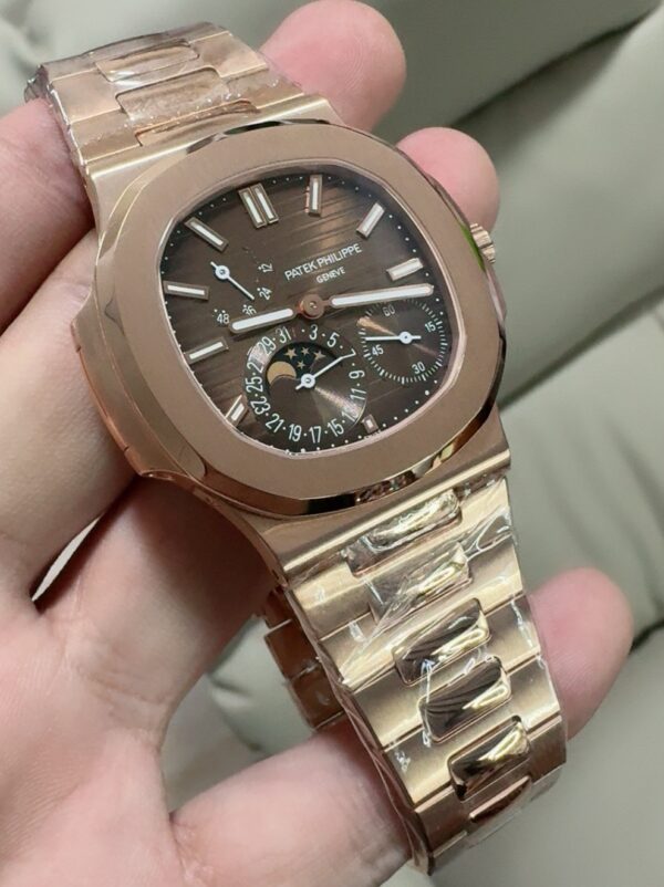 Patek Philippe Nautilus 5712 RG  1:1 Best Edition Brown Dial on RG Bracelet 240 Movement Super Clone