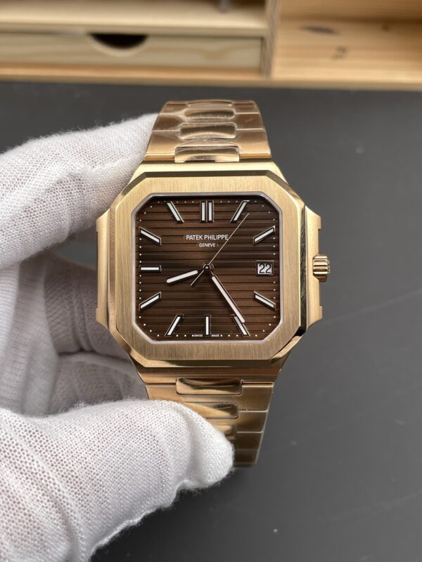 Patek Philippe Cubitus 5821 SS  Best Edition rose gold Brown Dial on SS Bracelet 330Movement Super Clone