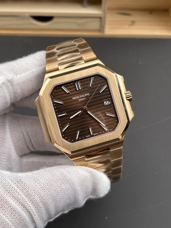 Patek Philippe Cubitus 5821 SS  Best Edition rose gold Brown Dial on SS Bracelet 330Movement Super Clone