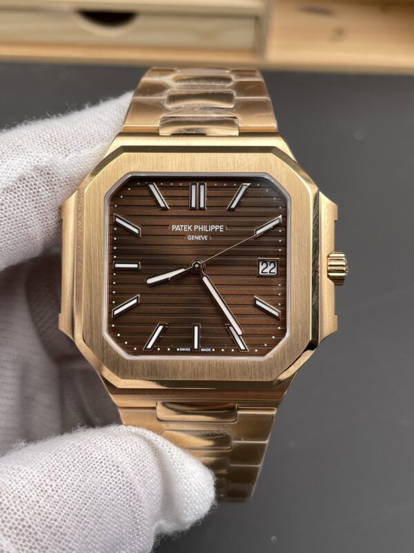 Patek Philippe Cubitus 5821 SS  Best Edition rose gold Brown Dial on SS Bracelet 330Movement Super Clone