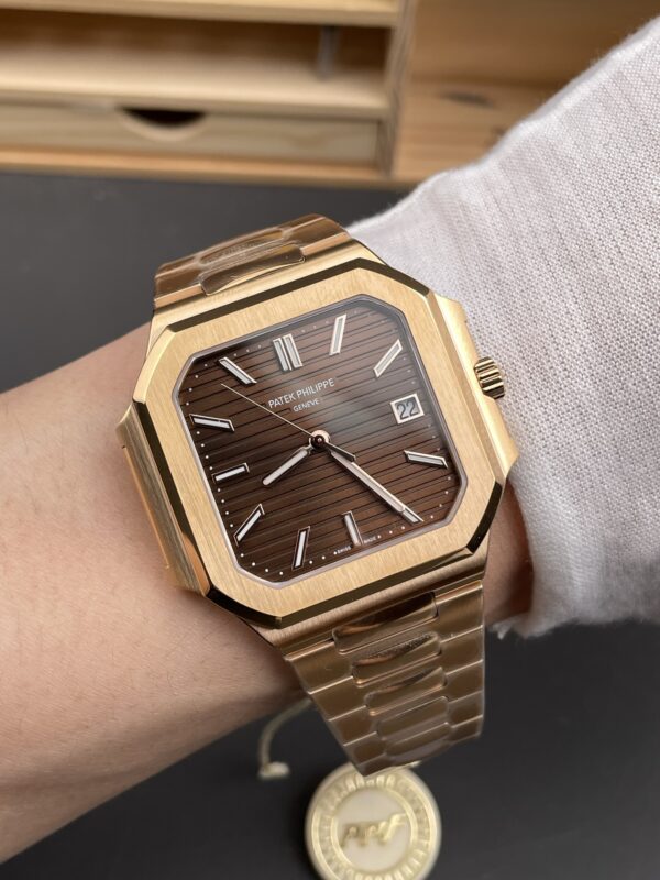 Patek Philippe Cubitus 5821 SS  Best Edition rose gold Brown Dial on SS Bracelet 330Movement Super Clone