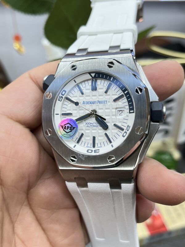 Audemars Piguet Royal Oak Offshore Diver 15710  1:1 Best Edition  whiteDial on white Rubber Strap  SA3120 Super Clone
