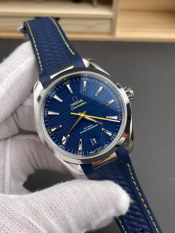 Omega Aqua Terra 41mm  1:1 Best Edition Summer Blue Dial on Blue Rubber Strap A8900 Super Clone