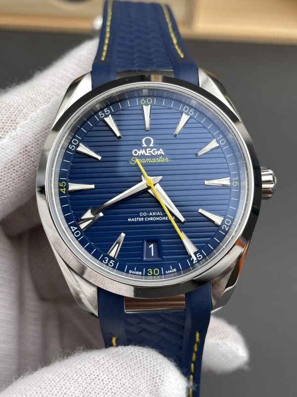Omega Aqua Terra 41mm  1:1 Best Edition Summer Blue Dial on Blue Rubber Strap A8900 Super Clone
