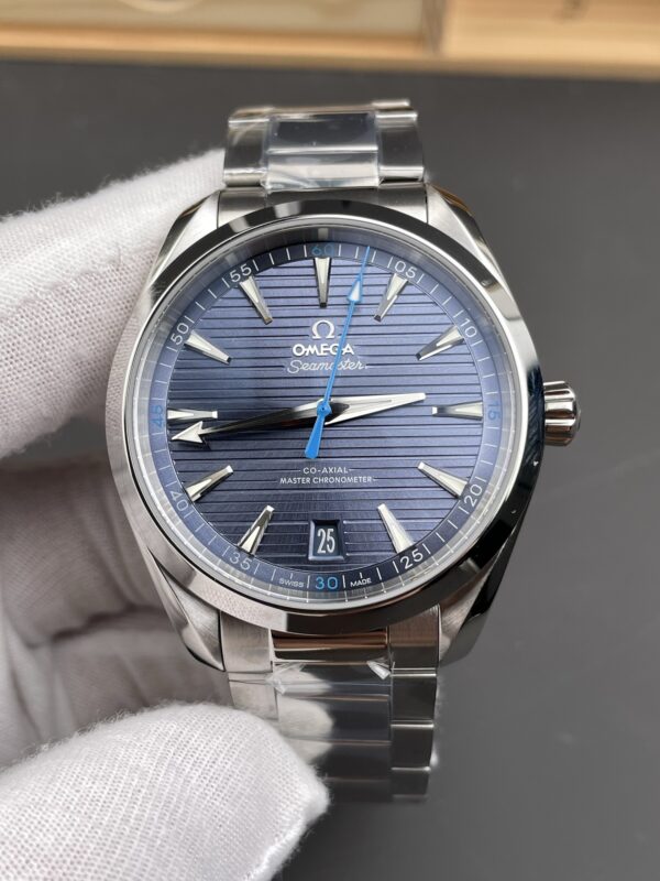 Omega Aqua Terra 150M 41mm SS  1:1 Best Edition Blue Wave Blue Dial  Hand on SS Bracelet 8900 Super Clone
