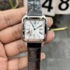 Cartier Santos Dumont 31.4mm SS 1:1 Best Edition Silver Dial on Black Leather Strap A157