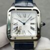 Cartier Santos Dumont 31.4mm SS 1:1 Best Edition Silver Dial on blue Leather Strap A157