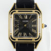 Cartier Santos Dumont 31.4mm SS 1:1 Best Edition gold black Dial on black Leather Strap A157