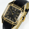 Cartier Santos Dumont 31.4mm SS 1:1 Best Edition gold black Dial on black Leather Strap A157