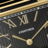 Cartier Santos Dumont 31.4mm SS 1:1 Best Edition gold black Dial on black Leather Strap A157