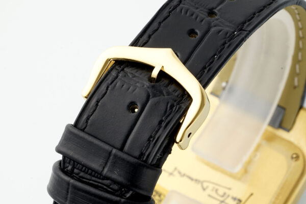 Cartier Santos Dumont 31.4mm SS 1:1 Best Edition gold black Dial on black Leather Strap A157