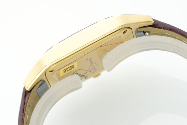 Cartier Santos Dumont 31.4mm SS 1:1 Best Edition  gold case  white Dial on red Leather Strap A157