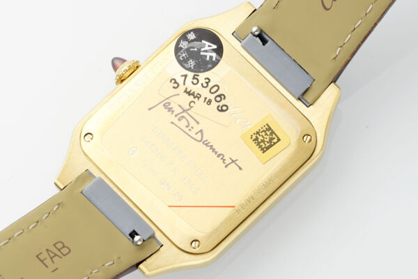 Cartier Santos Dumont 31.4mm SS 1:1 Best Edition  gold case  white Dial on red Leather Strap A157