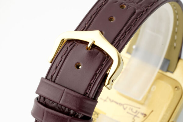 Cartier Santos Dumont 31.4mm SS 1:1 Best Edition  gold case  white Dial on red Leather Strap A157