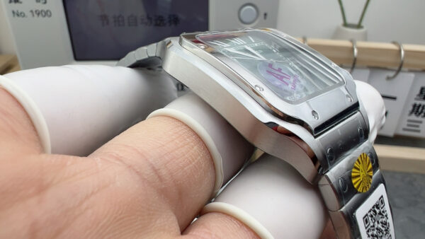 Cartier Santos  Cartier 40mm SS 1:1 Best Edition Green Dial on SS SmartLinks Bracelet MIYOTA 9015