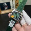 Cartier Santos 40mm SS 1:1 Best Edition Green Dial on SS SmartLinks Leather Strap MIYOTA 9015