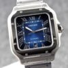 Cartier Santos  40mm SS  1:1 Best Edition Blue Dial on SS SmartLinks Bracelet MIYOTA 9015