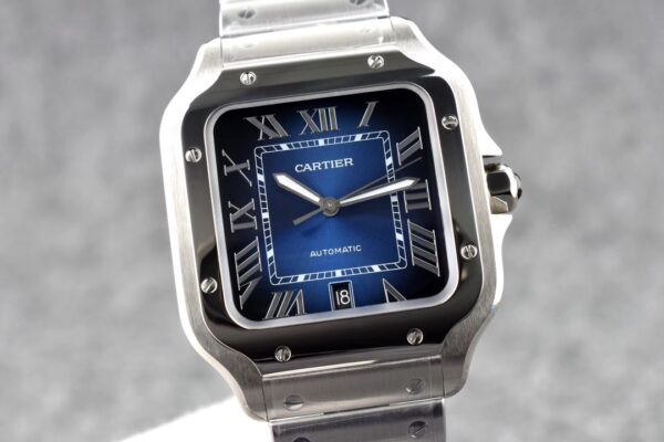 Cartier Santos  40mm SS  1:1 Best Edition Blue Dial on SS SmartLinks Bracelet MIYOTA 9015