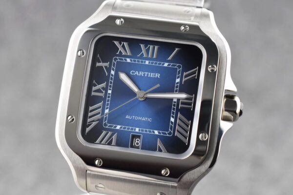 Cartier Santos  40mm SS  1:1 Best Edition Blue Dial on SS SmartLinks Bracelet MIYOTA 9015