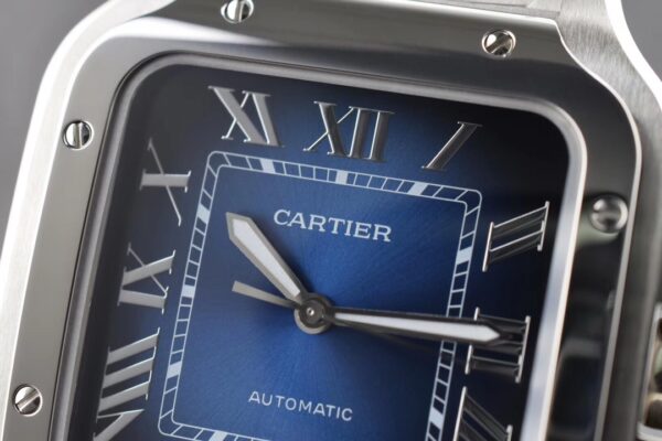 Cartier Santos  40mm SS  1:1 Best Edition Blue Dial on SS SmartLinks Bracelet MIYOTA 9015