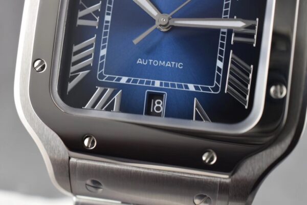 Cartier Santos  40mm SS  1:1 Best Edition Blue Dial on SS SmartLinks Bracelet MIYOTA 9015