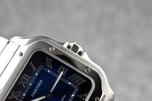 Cartier Santos  40mm SS  1:1 Best Edition Blue Dial on SS SmartLinks Bracelet MIYOTA 9015