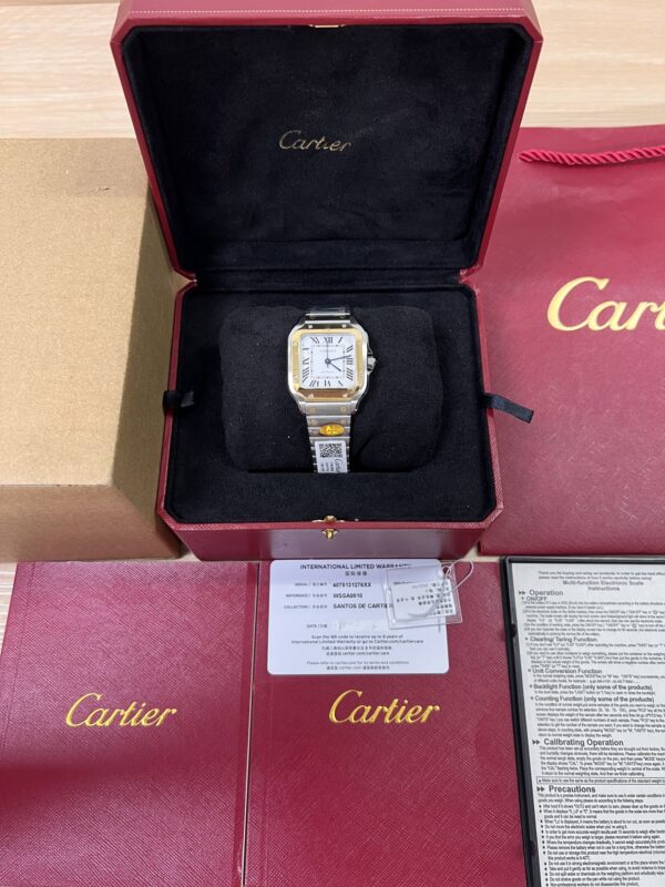 Cartier Santos  35mm SS  1:1 Best Edition white Dial on SS SmartLinks Bracelet MIYOTA 9015