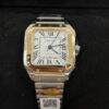Cartier Santos  35mm SS  1:1 Best Edition white Dial on SS SmartLinks Bracelet MIYOTA 9015