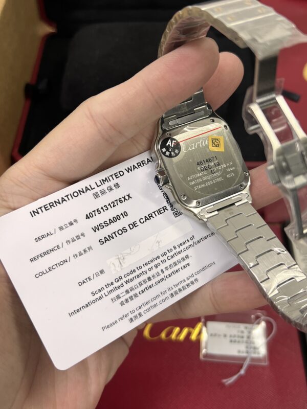 Cartier Santos  35mm SS  1:1 Best Edition white Dial on SS SmartLinks Bracelet MIYOTA 9015