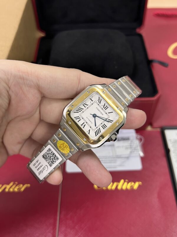 Cartier Santos  35mm SS  1:1 Best Edition white Dial on SS SmartLinks Bracelet MIYOTA 9015