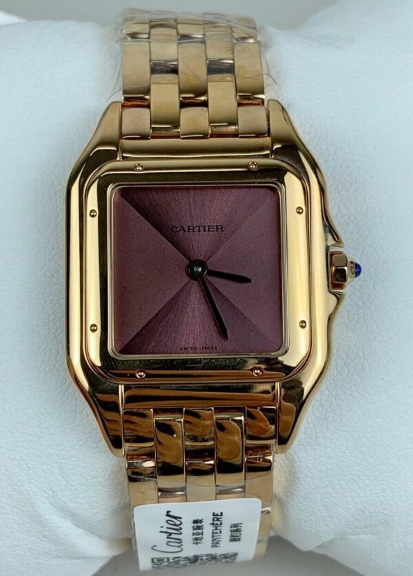 Cartier Panthère Ladies gold 27mm SS/YG  1:1 Best Edition Red Dial on SS/YG Bracelet Ronda Quartz
