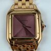 Cartier Panthère Ladies gold 27mm SS/YG  1:1 Best Edition Red Dial on SS/YG Bracelet Ronda Quartz