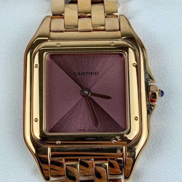 Cartier Panthère Ladies gold 27mm SS/YG  1:1 Best Edition Red Dial on SS/YG Bracelet Ronda Quartz