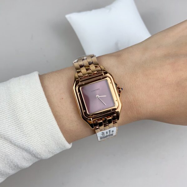 Cartier Panthère Ladies gold 27mm SS/YG  1:1 Best Edition Red Dial on SS/YG Bracelet Ronda Quartz