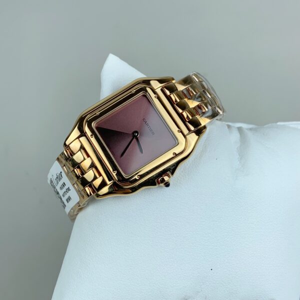 Cartier Panthère Ladies gold 27mm SS/YG  1:1 Best Edition Red Dial on SS/YG Bracelet Ronda Quartz