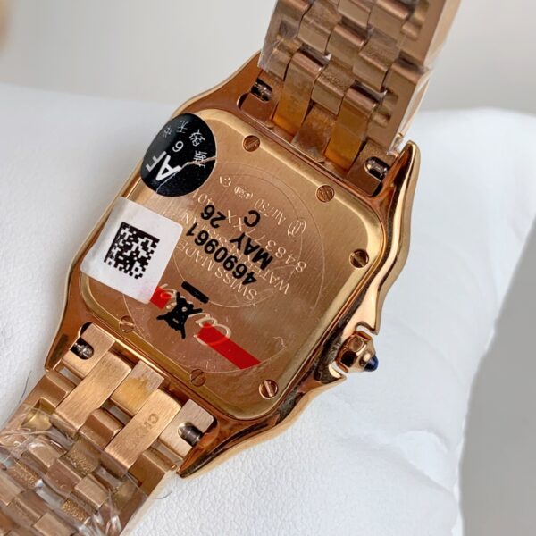 Cartier Panthère Ladies gold 27mm SS/YG  1:1 Best Edition Red Dial on SS/YG Bracelet Ronda Quartz